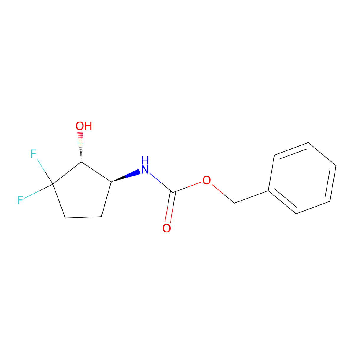 rac-benzyl N-[(1R,2S)-3,3-difluoro-2-hydroxycyclopentyl]carbamate molecular structure, CAS 2679858-56-9
