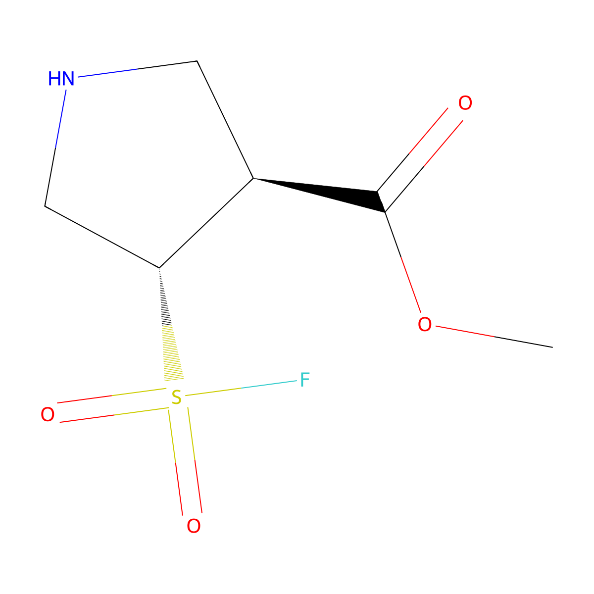 rac-methyl (3R,4R)-4-(fluorosulfonyl)pyrrolidine-3-carboxylate molecular structure, CAS 2679858-57-0