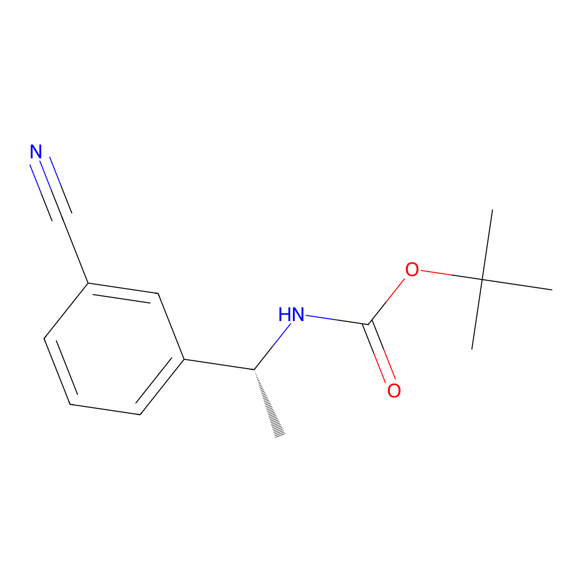 tert-butyl N-[(1R)-1-(3-cyanophenyl)ethyl]carbamate molecular structure, CAS 2679858-61-6