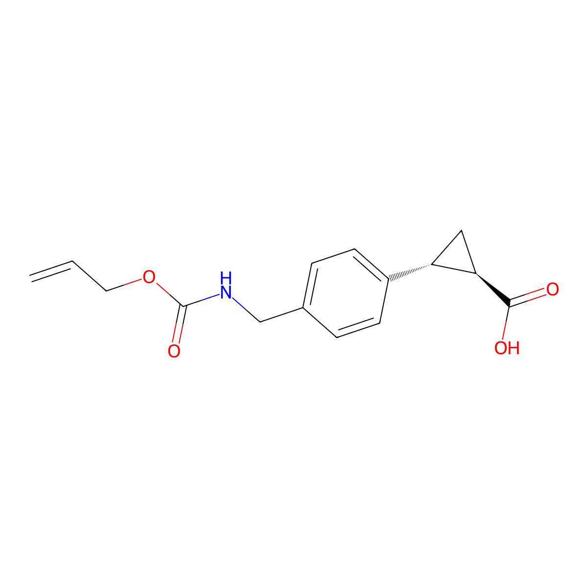 rac-(1R,2R)-2-[4-({[(prop-2-en-1-yloxy)carbonyl]amino}methyl)phenyl]cyclopropane-1-carboxylic acid molecular structure, CAS 2679858-70-7