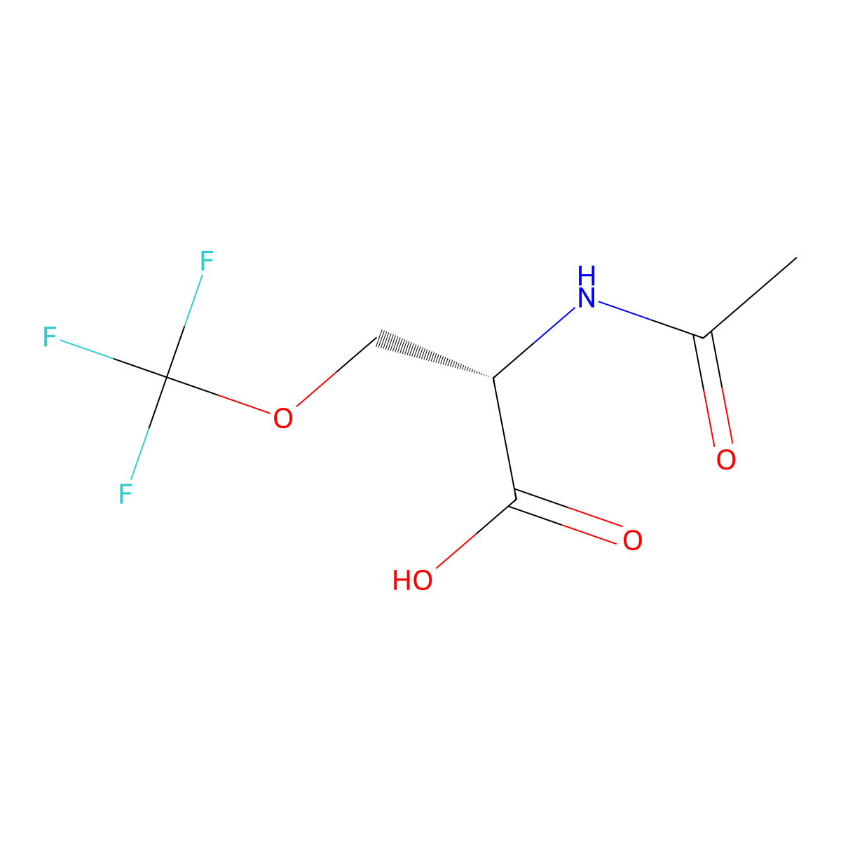 (2S)-2-acetamido-3-(trifluoromethoxy)propanoic acid molecular structure, CAS 2679858-71-8