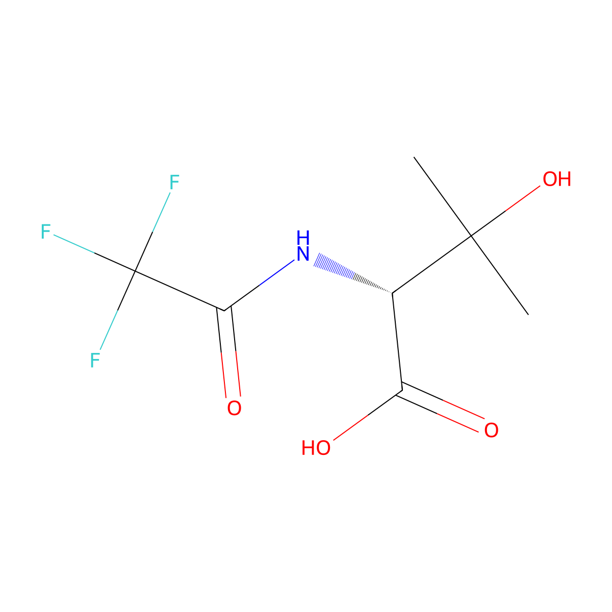 (2R)-3-hydroxy-3-methyl-2-(2,2,2-trifluoroacetamido)butanoic acid molecular structure, CAS 2679858-77-4