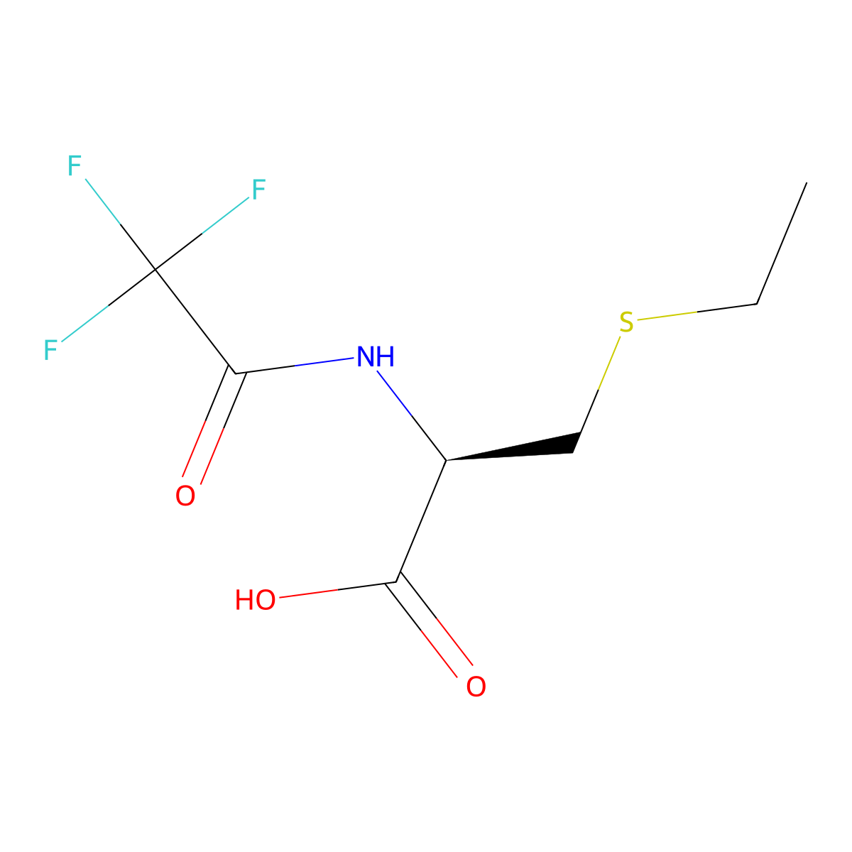(2R)-3-(ethylsulfanyl)-2-(trifluoroacetamido)propanoic acid molecular structure, CAS 2679858-78-5