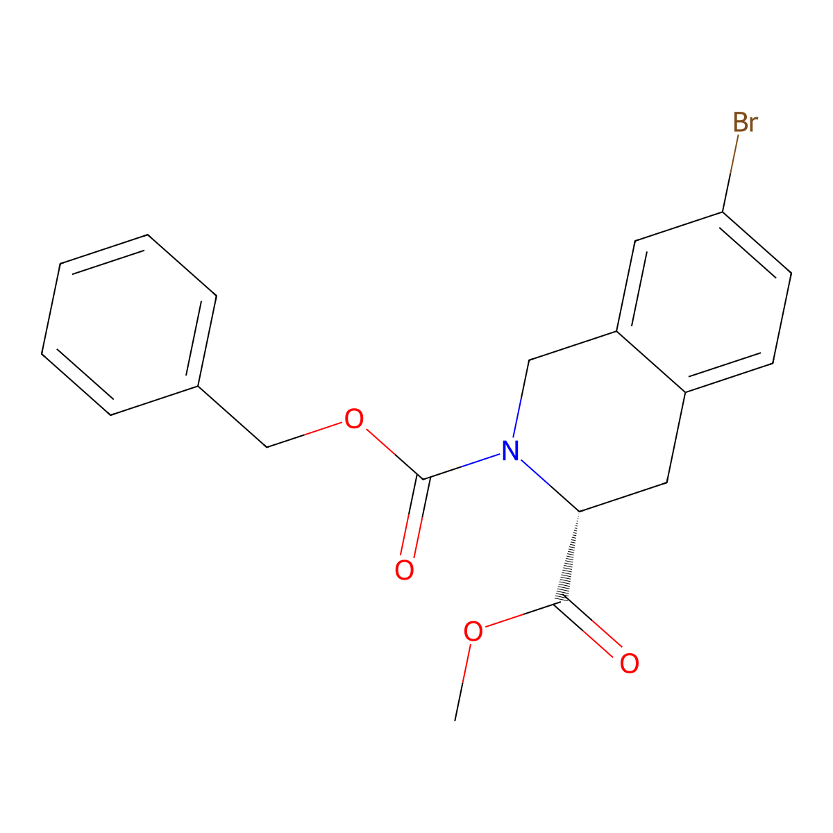 2-benzyl 3-methyl (3R)-7-bromo-1,2,3,4-tetrahydroisoquinoline-2,3-dicarboxylate molecular structure, CAS 2679858-83-2