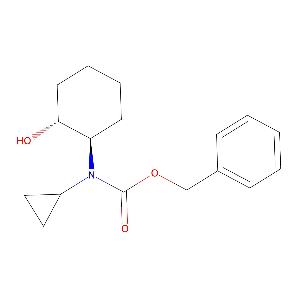 rac-benzyl N-cyclopropyl-N-[(1R,2R)-2-hydroxycyclohexyl]carbamate molecular structure, CAS 2679858-87-6