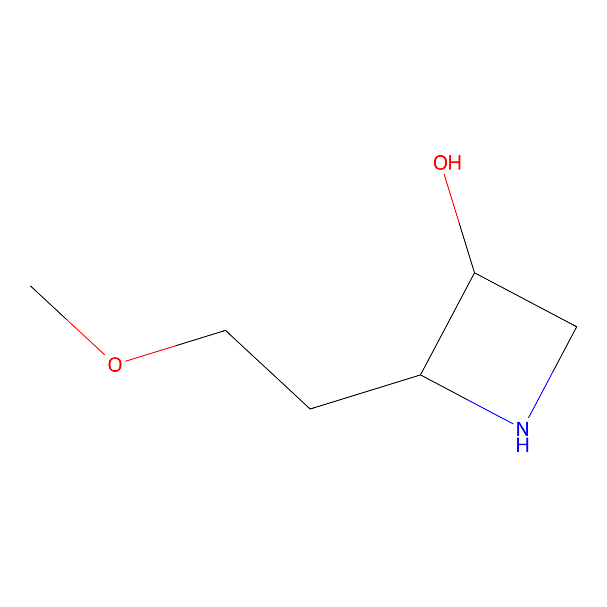 rac-(2R,3R)-2-(2-methoxyethyl)azetidin-3-ol molecular structure, CAS 2679858-90-1