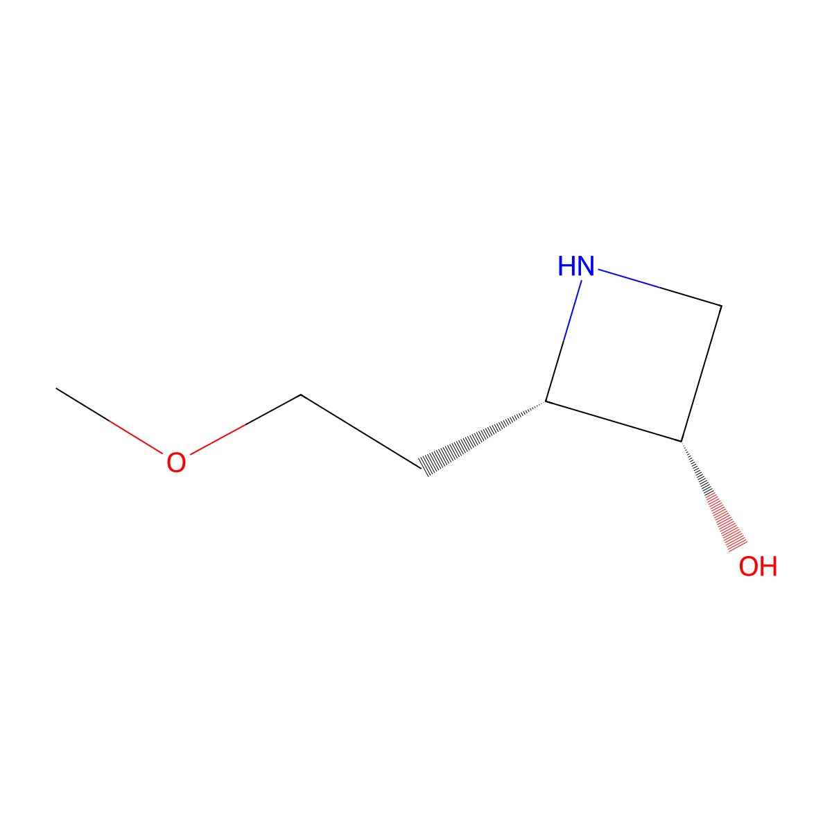 rac-(2R,3R)-2-(2-methoxyethyl)azetidin-3-ol molecular structure, CAS 2679858-90-1