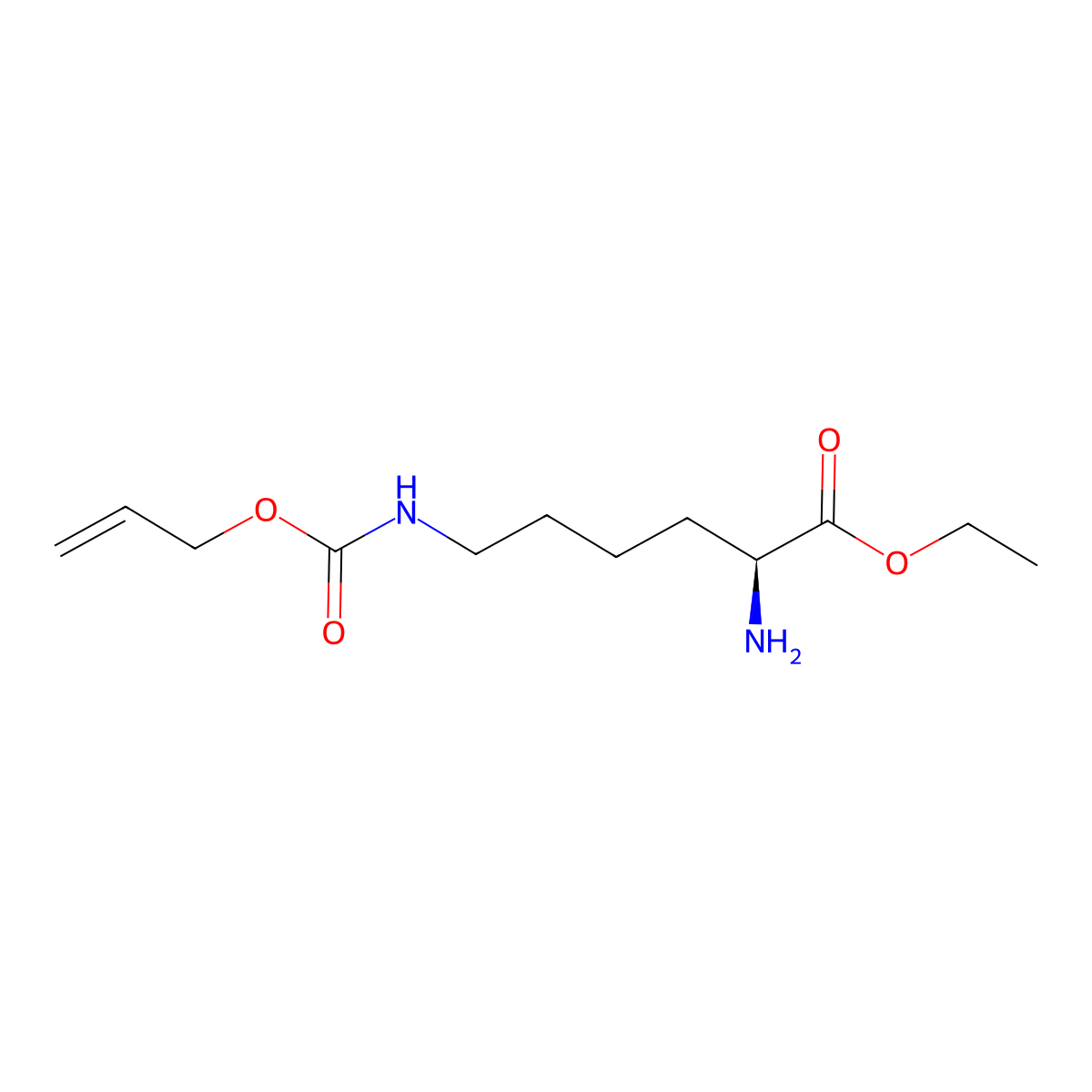ethyl (2S)-2-amino-6-{[(prop-2-en-1-yloxy)carbonyl]amino}hexanoate molecular structure, CAS 2679858-91-2