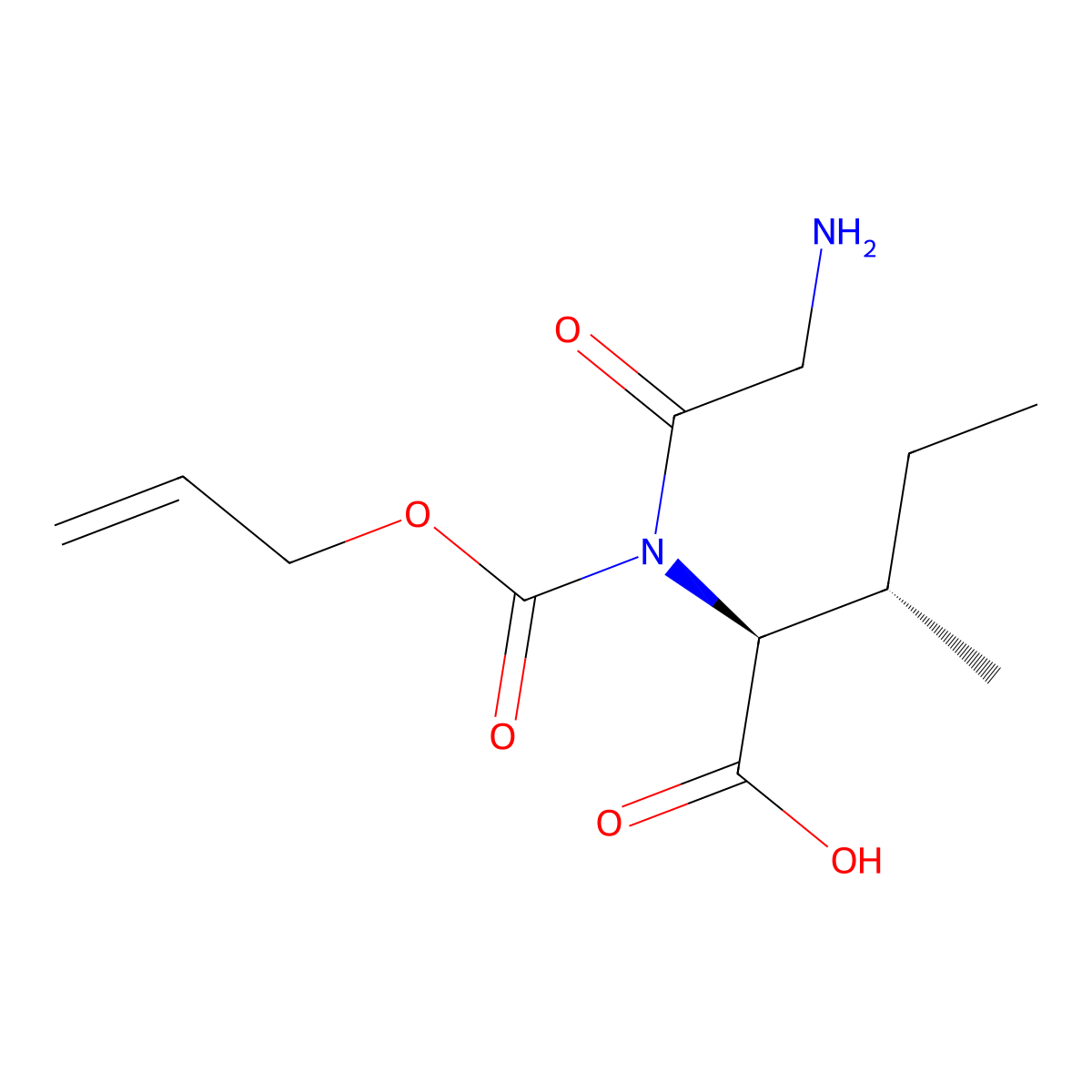 (2S,3S)-2-{2-amino-N-[(prop-2-en-1-yloxy)carbonyl]acetamido}-3-methylpentanoic acid molecular structure, CAS 2679858-94-5