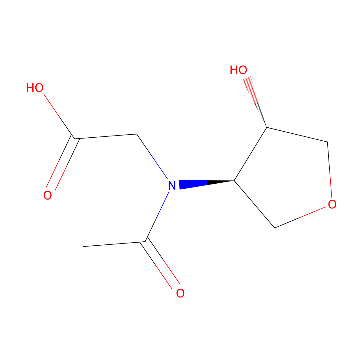 rac-2-{N-[(3R,4S)-4-hydroxyoxolan-3-yl]acetamido}acetic acid molecular structure, CAS 2679859-10-8
