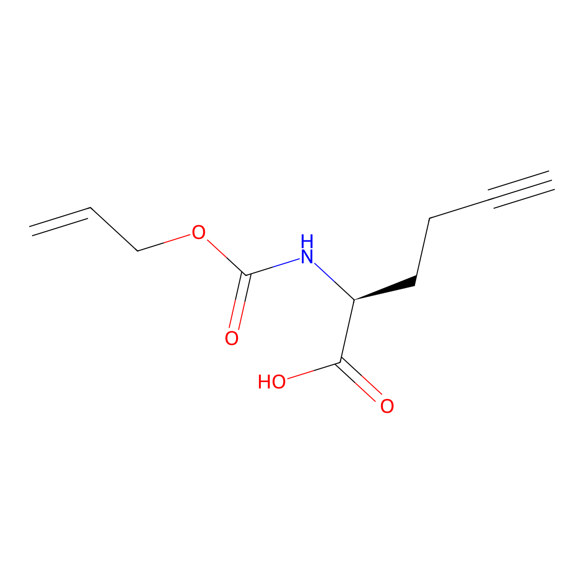 (2S)-2-{[(prop-2-en-1-yloxy)carbonyl]amino}hex-5-ynoic acid molecular structure, CAS 2679859-16-4
