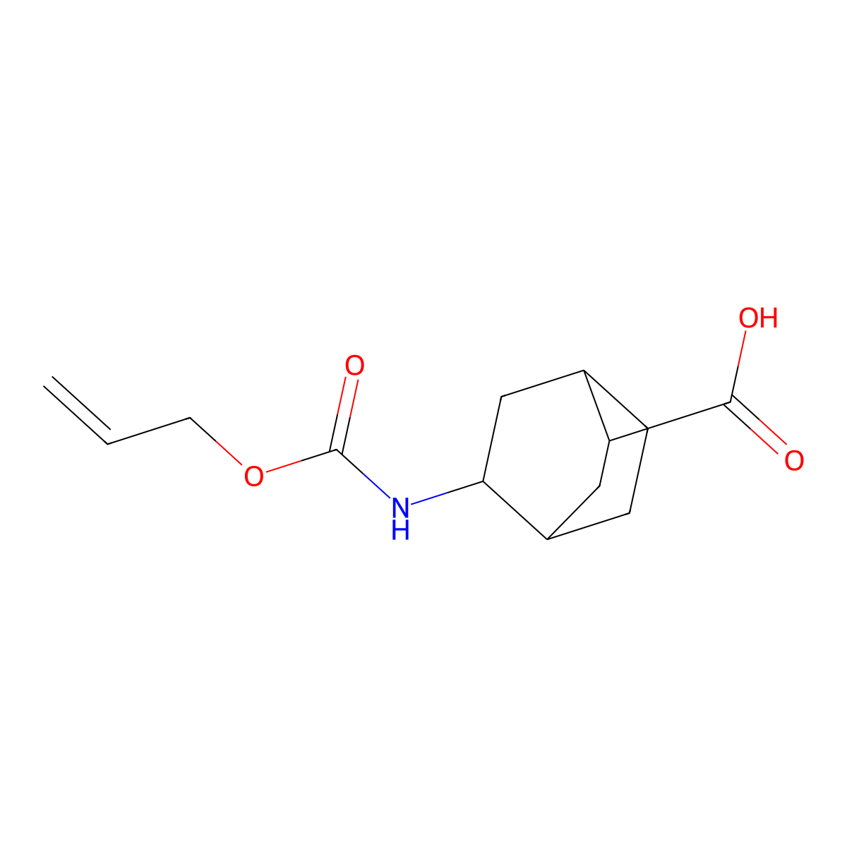 rac-(1R,2R,4R,5R)-5-{[(prop-2-en-1-yloxy)carbonyl]amino}bicyclo[2.2.2]octane-2-carboxylic acid molecular structure, CAS 2679859-17-5