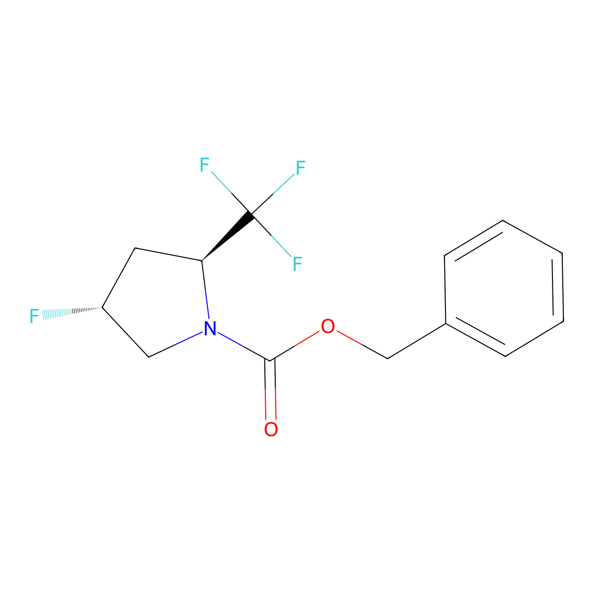 benzyl (2S,4R)-4-fluoro-2-(trifluoromethyl)pyrrolidine-1-carboxylate molecular structure, CAS 2679859-20-0
