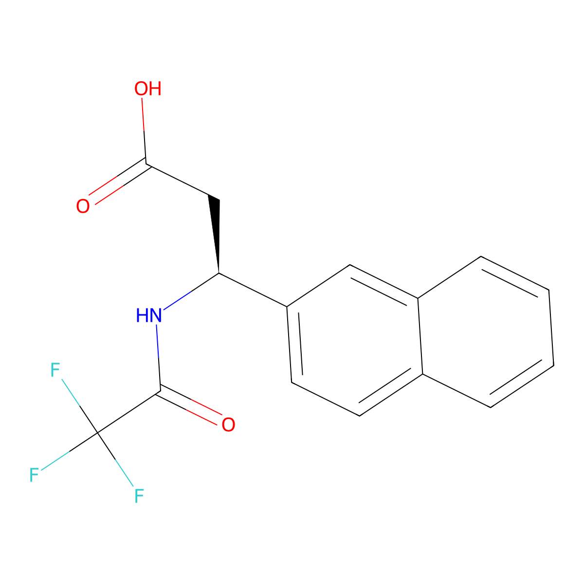 (3S)-3-(naphthalen-2-yl)-3-(2,2,2-trifluoroacetamido)propanoic acid molecular structure, CAS 2679859-22-2