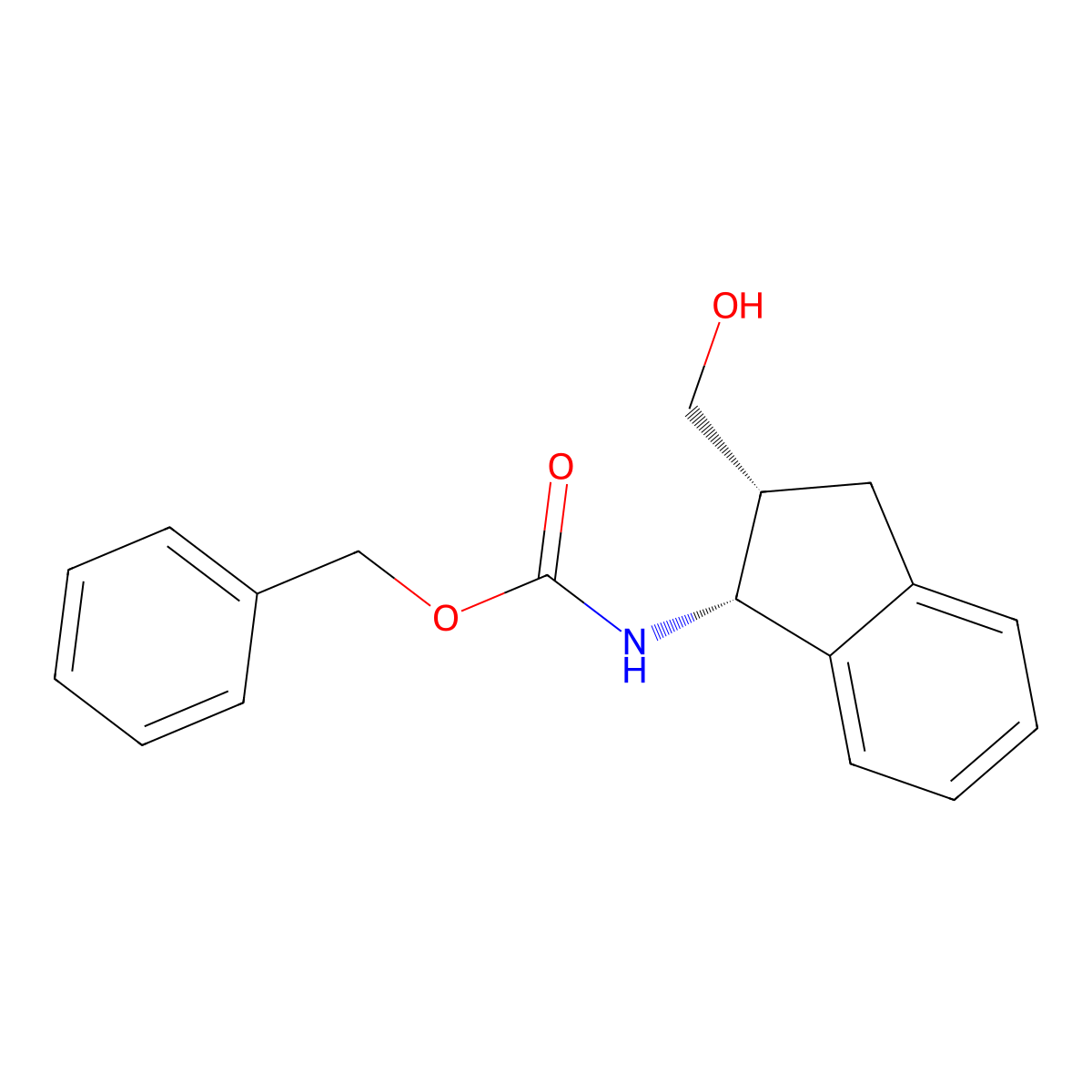rac-benzyl N-[(1R,2R)-2-(hydroxymethyl)-2,3-dihydro-1H-inden-1-yl]carbamate molecular structure, CAS 2679859-24-4