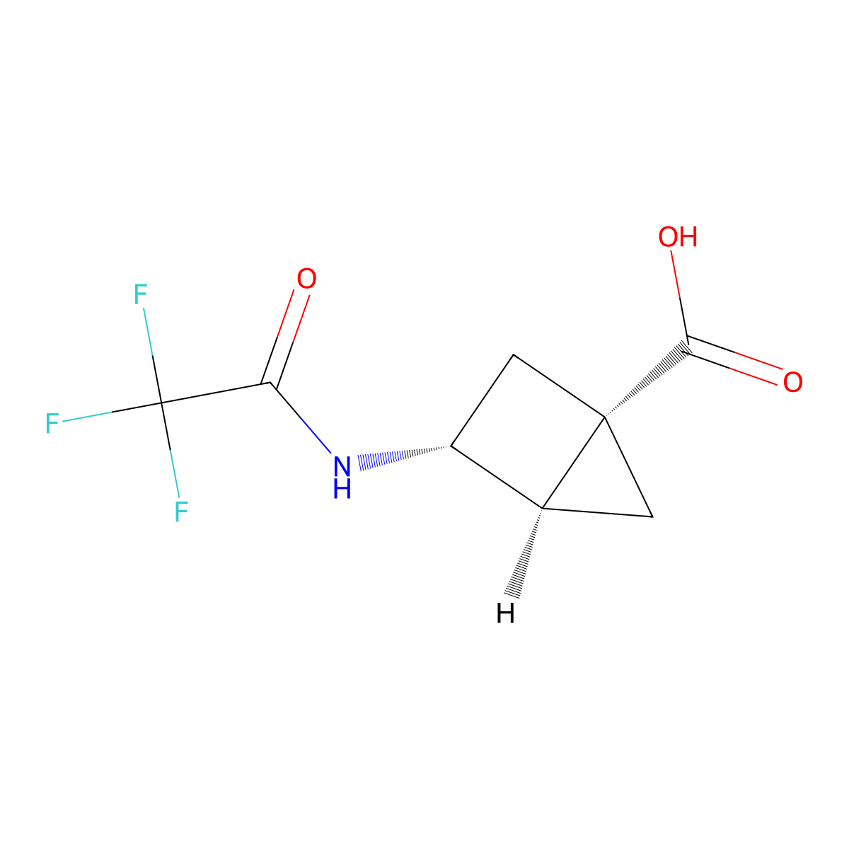 rac-(1R,3S,4S)-3-(trifluoroacetamido)bicyclo[2.1.0]pentane-1-carboxylic acid molecular structure, CAS 2679859-43-7