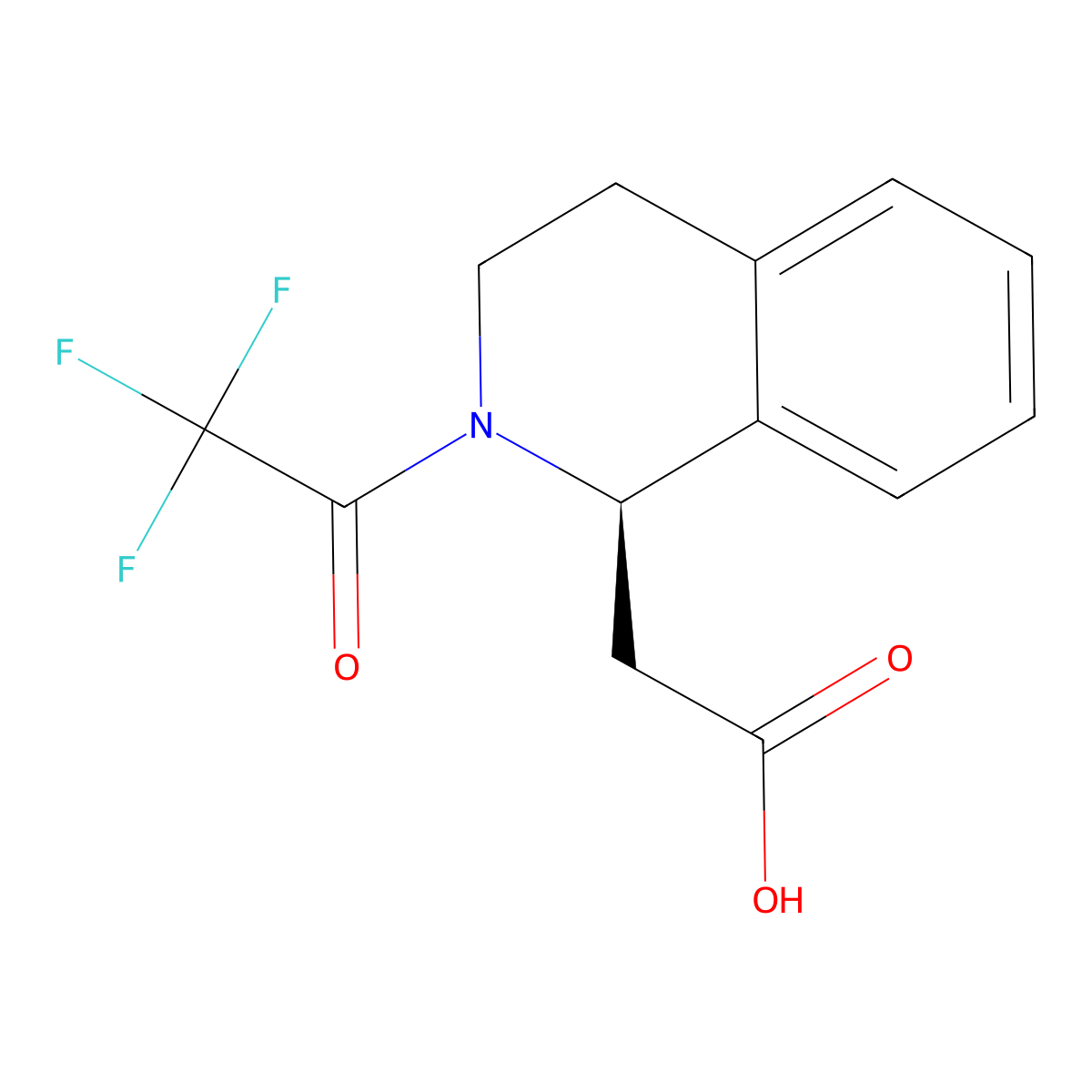 2-[(1R)-2-(2,2,2-trifluoroacetyl)-1,2,3,4-tetrahydroisoquinolin-1-yl]acetic acid molecular structure, CAS 2679859-44-8