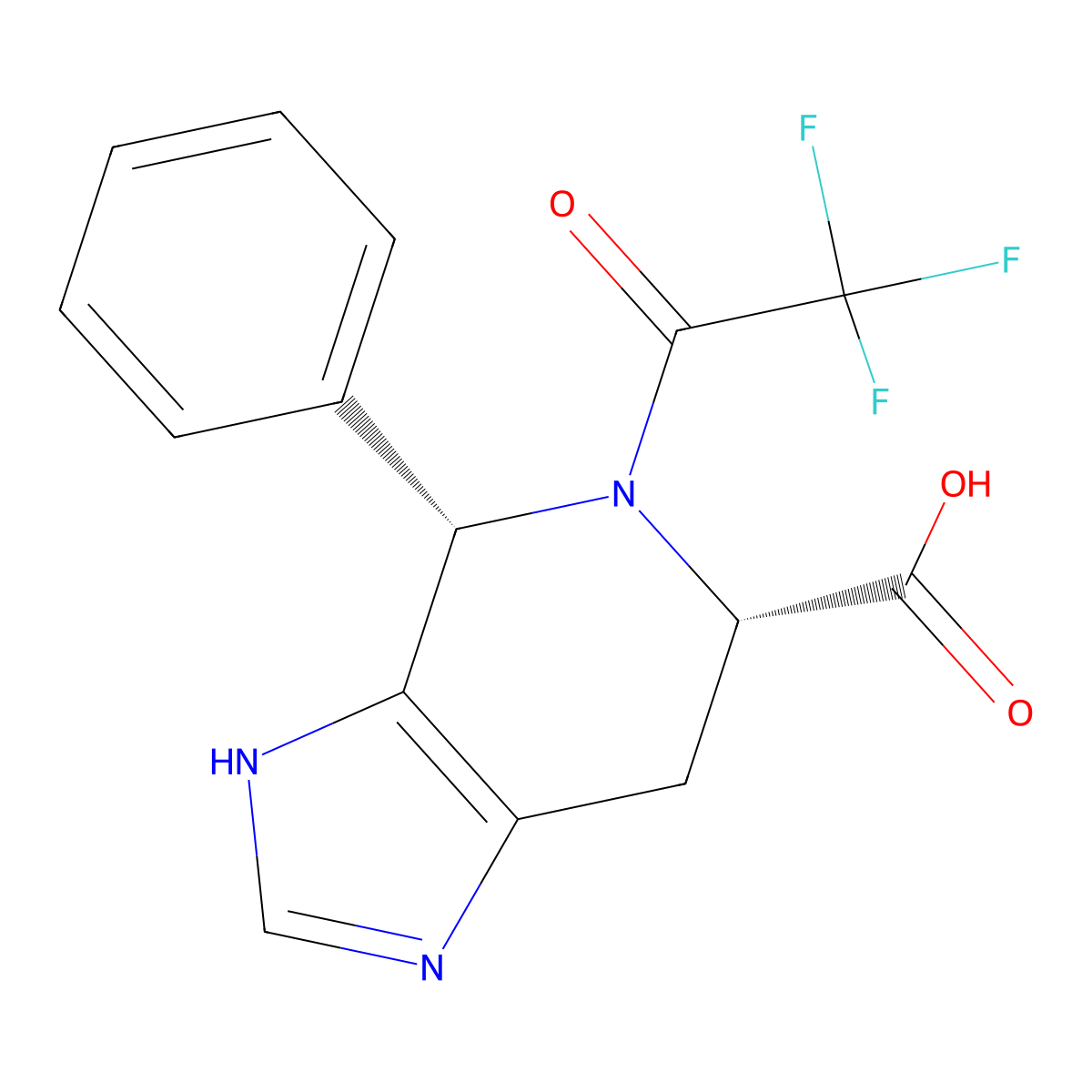 rac-(4R,6R)-4-phenyl-5-(2,2,2-trifluoroacetyl)-3H,4H,5H,6H,7H-imidazo[4,5-c]pyridine-6-carboxylic acid molecular structure, CAS 2679859-45-9