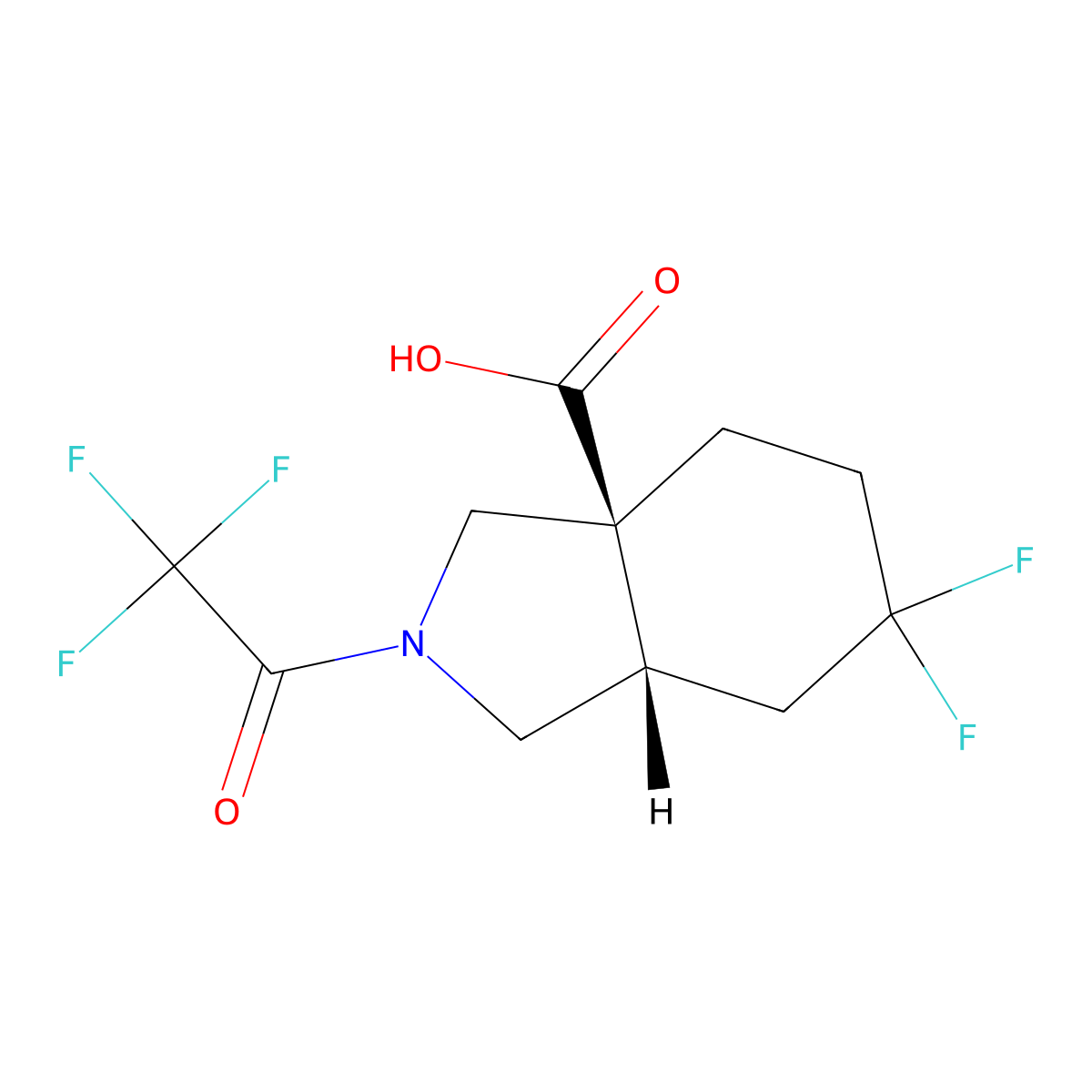 rac-(3aR,7aR)-6,6-difluoro-2-(2,2,2-trifluoroacetyl)-octahydro-1H-isoindole-3a-carboxylic acid molecular structure, CAS 2679859-50-6