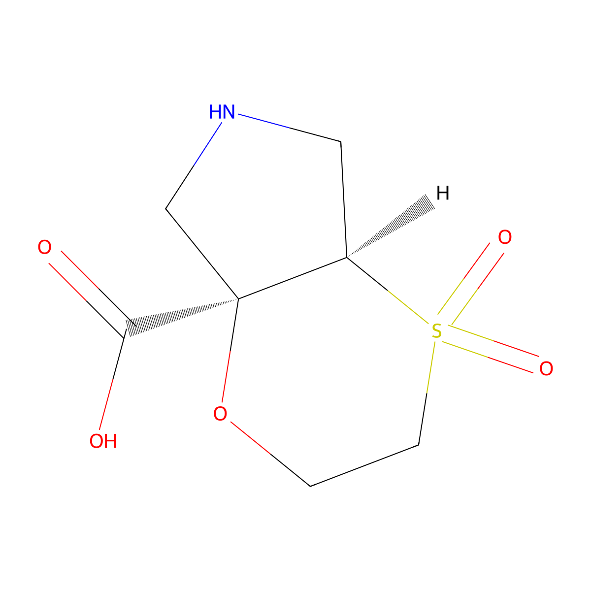 rac-(4aR,7aR)-4,4-dioxo-hexahydro-2H-4lambda6-[1,4]oxathiino[2,3-c]pyrrole-7a-carboxylic acid molecular structure, CAS 2679859-53-9