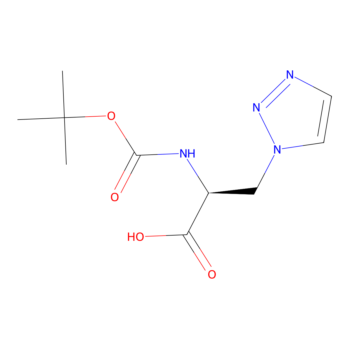 (2S)-2-{[(tert-butoxy)carbonyl]amino}-3-(1H-1,2,3-triazol-1-yl)propanoic acid molecular structure, CAS 2679859-57-3