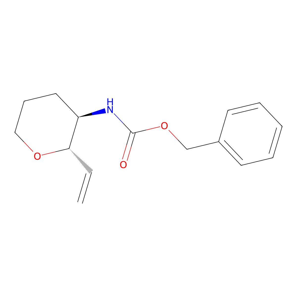 rac-benzyl N-[(2R,3S)-2-ethenyloxan-3-yl]carbamate molecular structure, CAS 2679859-60-8