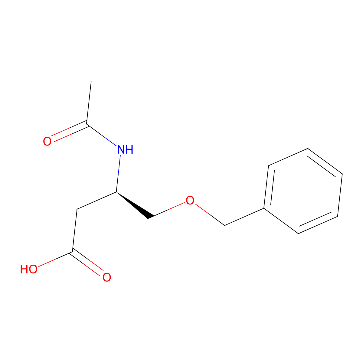 (3R)-4-(benzyloxy)-3-acetamidobutanoic acid molecular structure, CAS 2679859-62-0