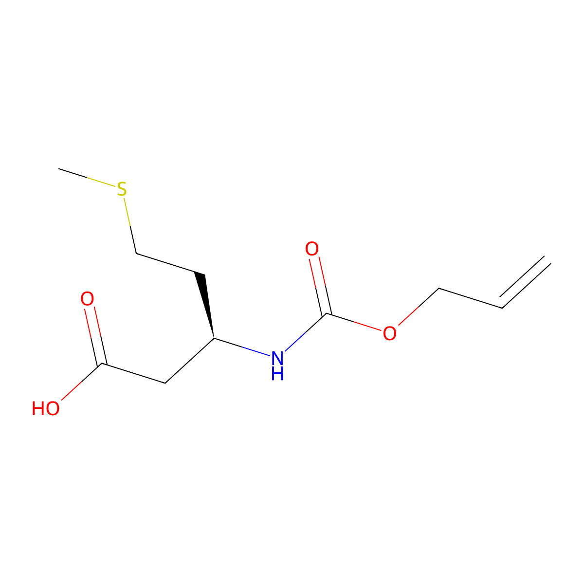 (3S)-5-(methylsulfanyl)-3-{[(prop-2-en-1-yloxy)carbonyl]amino}pentanoic acid molecular structure, CAS 2679859-71-1
