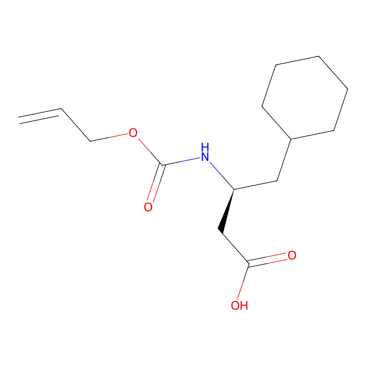 (3S)-4-cyclohexyl-3-{[(prop-2-en-1-yloxy)carbonyl]amino}butanoic acid molecular structure, CAS 2679859-72-2