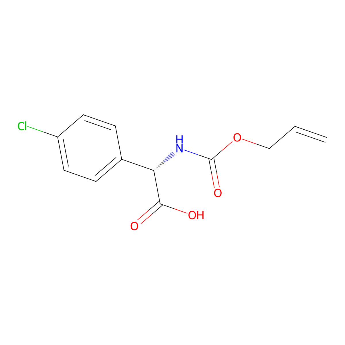 (2S)-2-(4-chlorophenyl)-2-{[(prop-2-en-1-yloxy)carbonyl]amino}acetic acid molecular structure, CAS 2679859-73-3