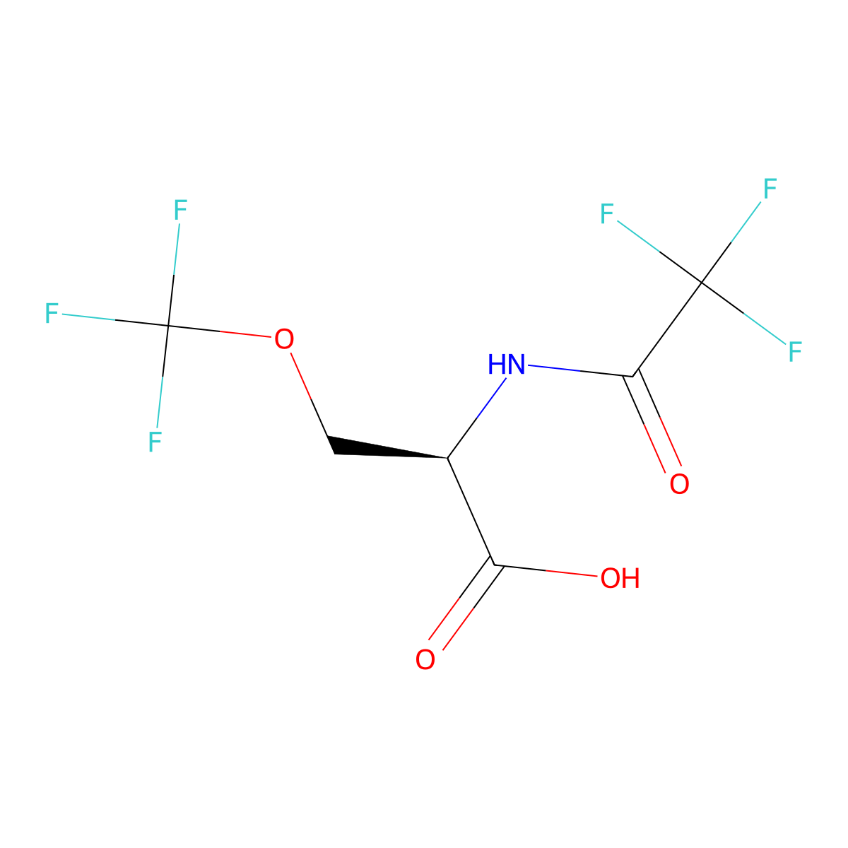 (2R)-2-(2,2,2-trifluoroacetamido)-3-(trifluoromethoxy)propanoic acid molecular structure, CAS 2679859-79-9