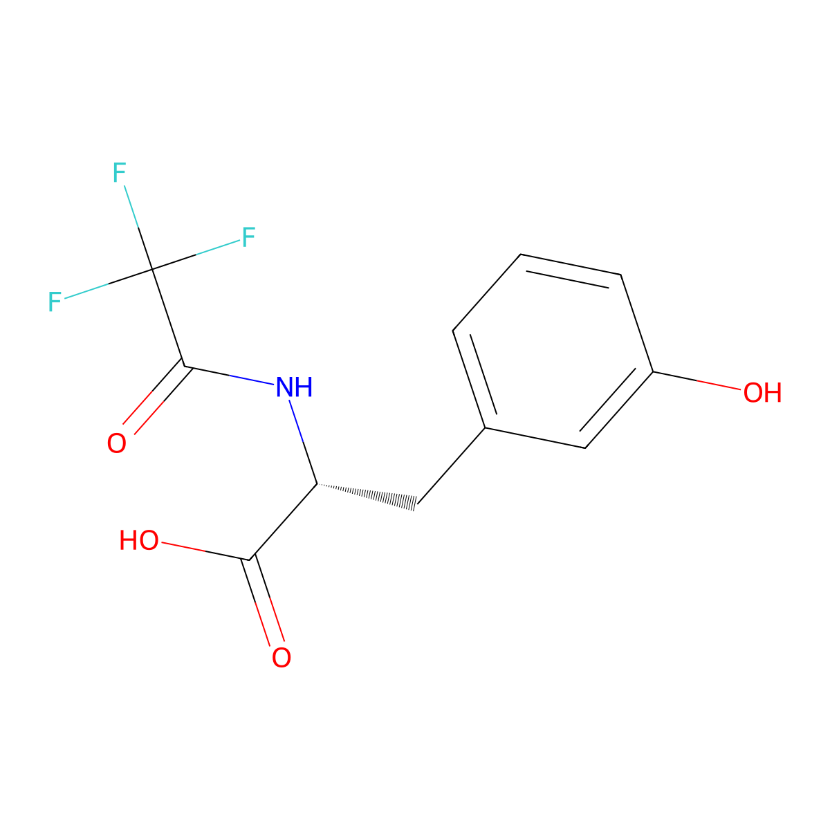 (2R)-3-(3-hydroxyphenyl)-2-(2,2,2-trifluoroacetamido)propanoic acid molecular structure, CAS 2679859-83-5