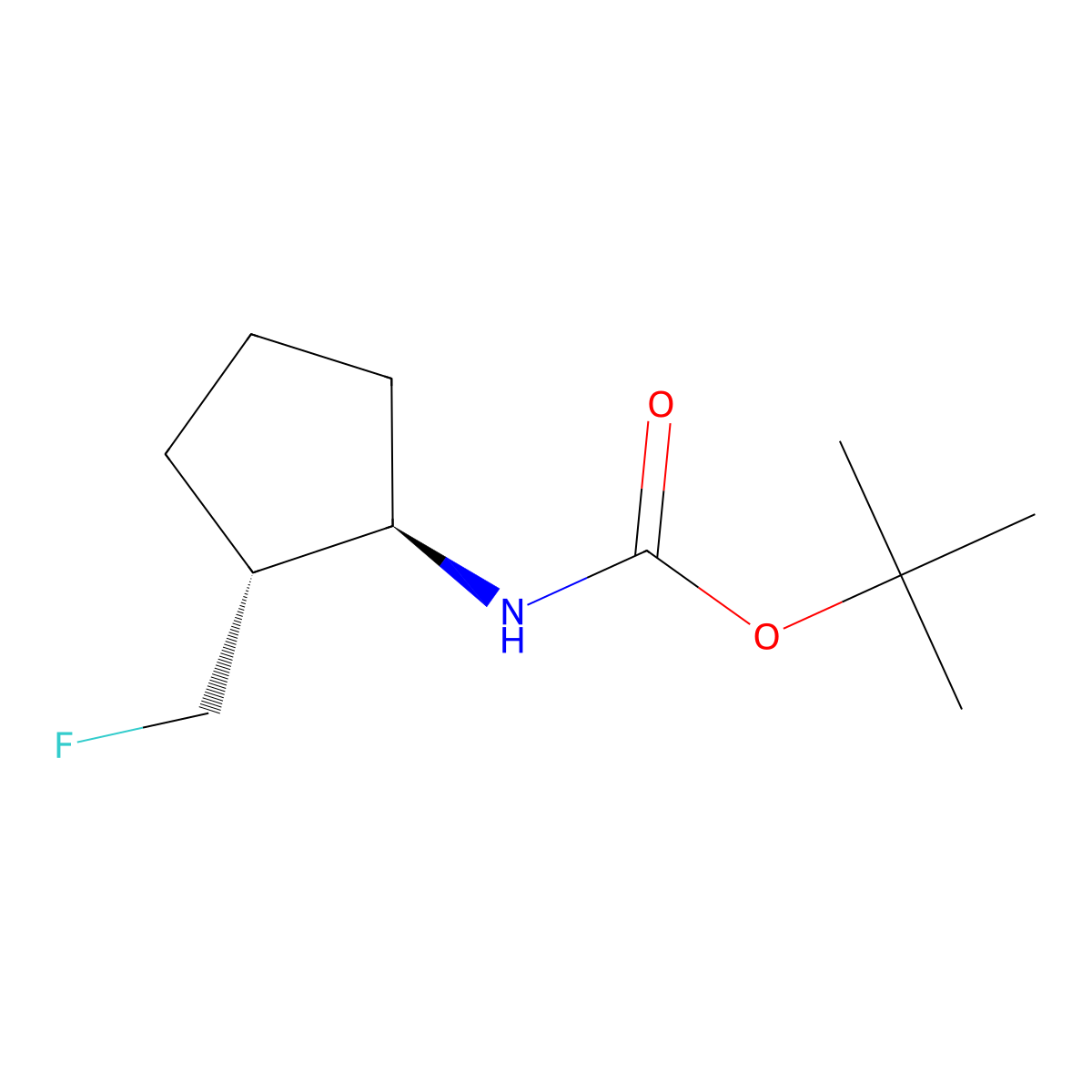 rac-tert-butyl N-[(1R,2R)-2-(fluoromethyl)cyclopentyl]carbamate molecular structure, CAS 2679859-93-7