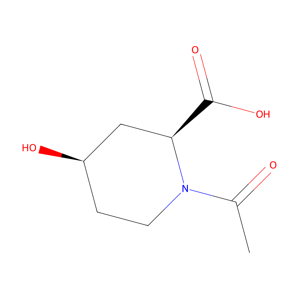 rac-(2R,4S)-1-acetyl-4-hydroxypiperidine-2-carboxylic acid molecular structure, CAS 2679859-94-8