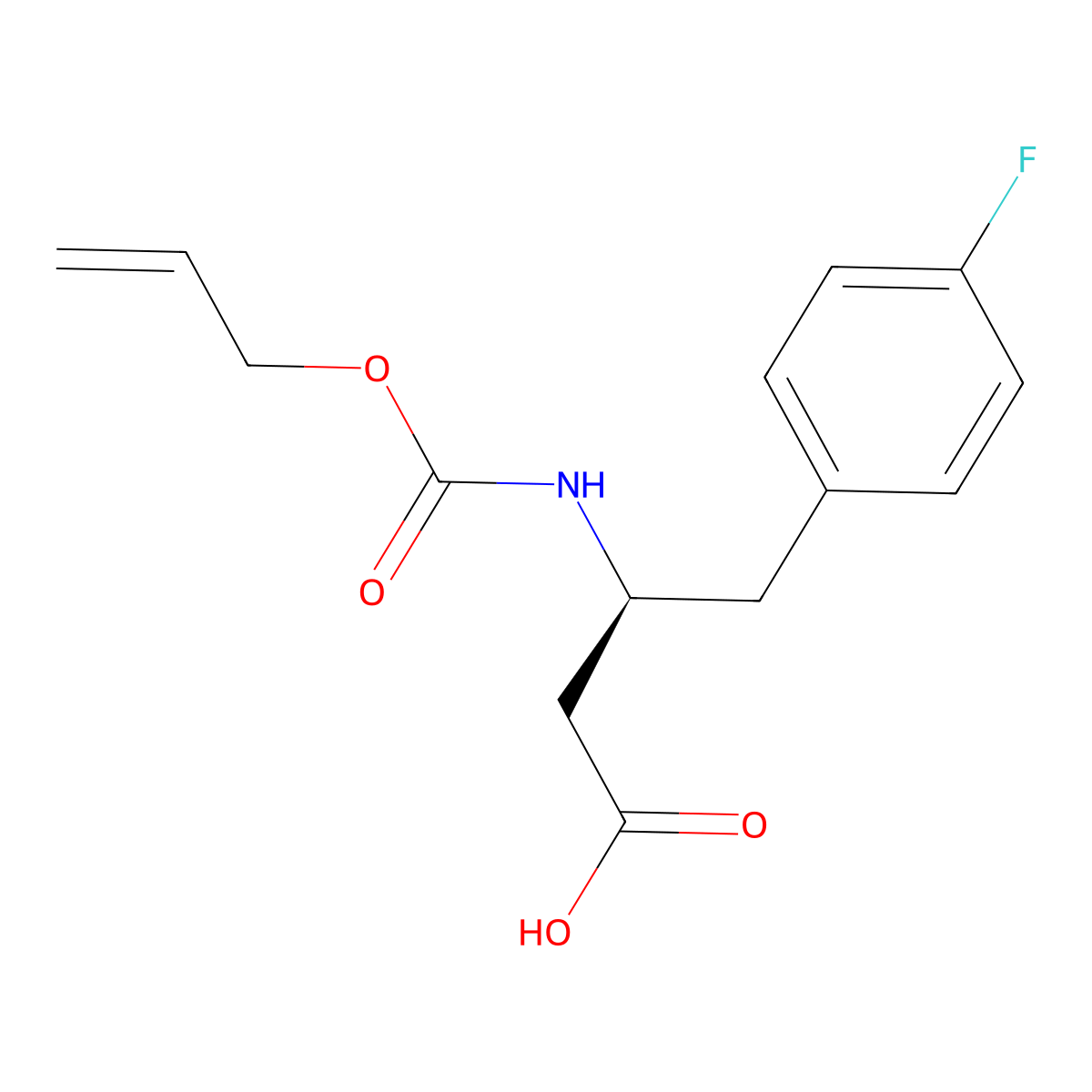 (3S)-4-(4-fluorophenyl)-3-{[(prop-2-en-1-yloxy)carbonyl]amino}butanoic acid molecular structure, CAS 2679859-98-2