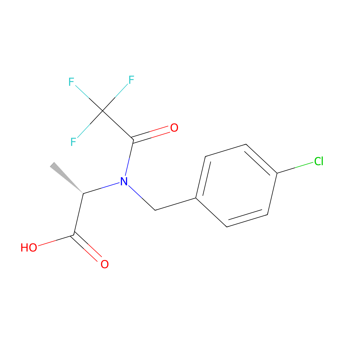 (2S)-2-{N-[(4-chlorophenyl)methyl]-2,2,2-trifluoroacetamido}propanoic acid molecular structure, CAS 2679860-06-9