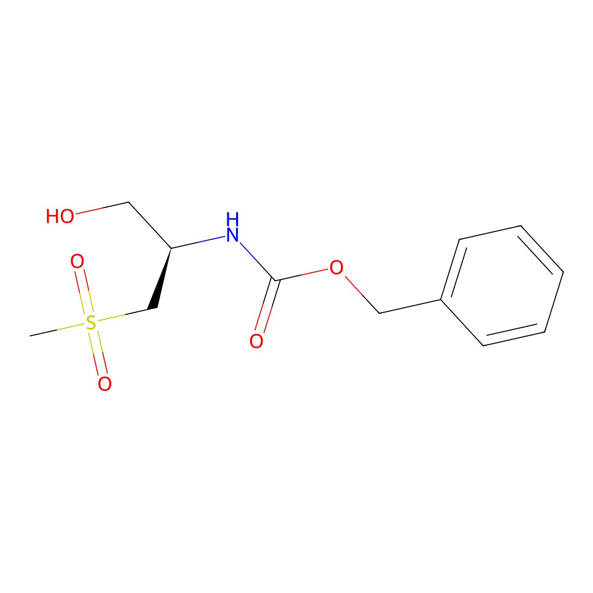 benzyl N-[(2R)-1-hydroxy-3-methanesulfonylpropan-2-yl]carbamate molecular structure, CAS 2679860-16-1