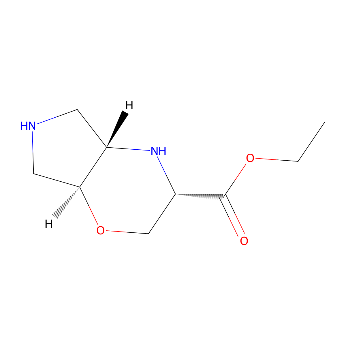 rac-ethyl (3R,4aR,7aR)-octahydropyrrolo[3,4-b][1,4]oxazine-3-carboxylate molecular structure, CAS 2679860-29-6