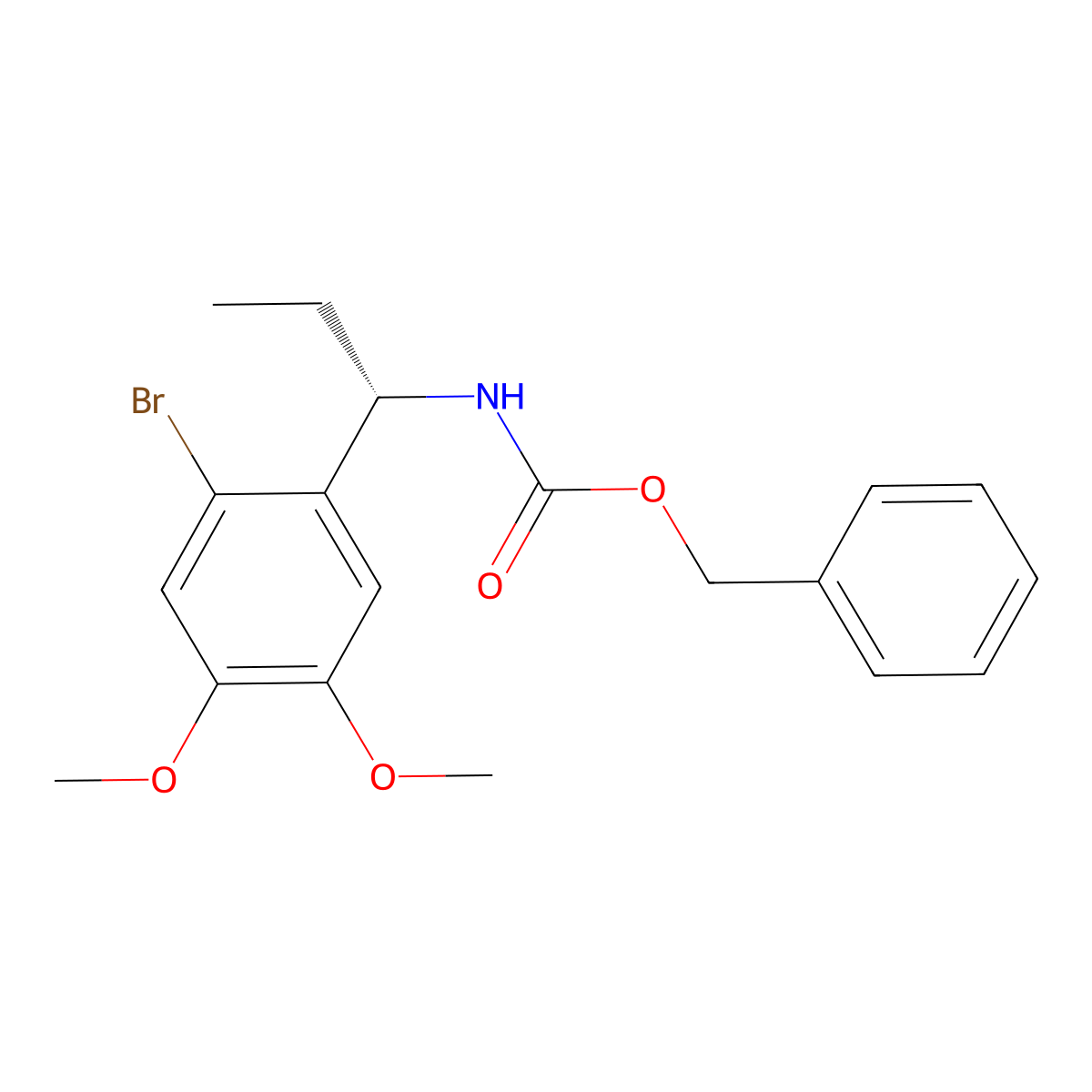 benzyl N-[(1S)-1-(2-bromo-4,5-dimethoxyphenyl)propyl]carbamate molecular structure, CAS 2679918-68-2