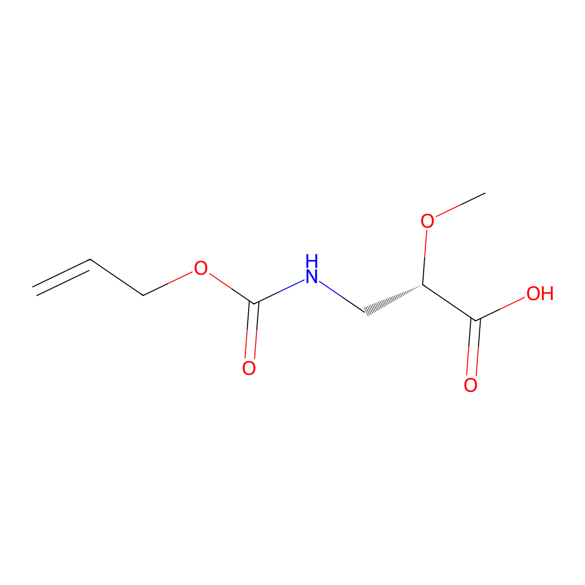 (2S)-2-methoxy-3-{[(prop-2-en-1-yloxy)carbonyl]amino}propanoic acid molecular structure, CAS 2679918-76-2