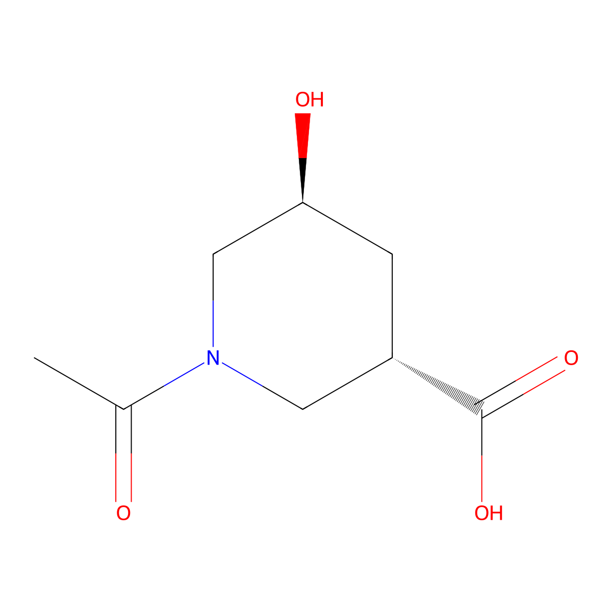 rac-(3R,5R)-1-acetyl-5-hydroxypiperidine-3-carboxylic acid molecular structure, CAS 2679918-84-2