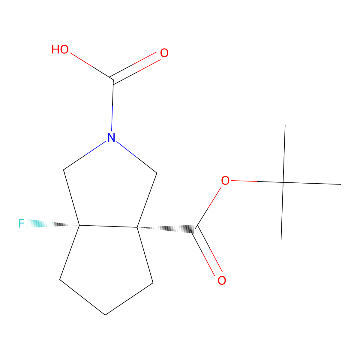 rac-(3aR,6aS)-3a-[(tert-butoxy)carbonyl]-6a-fluoro-octahydrocyclopenta[c]pyrrole-2-carboxylic acid molecular structure, CAS 2679918-96-6