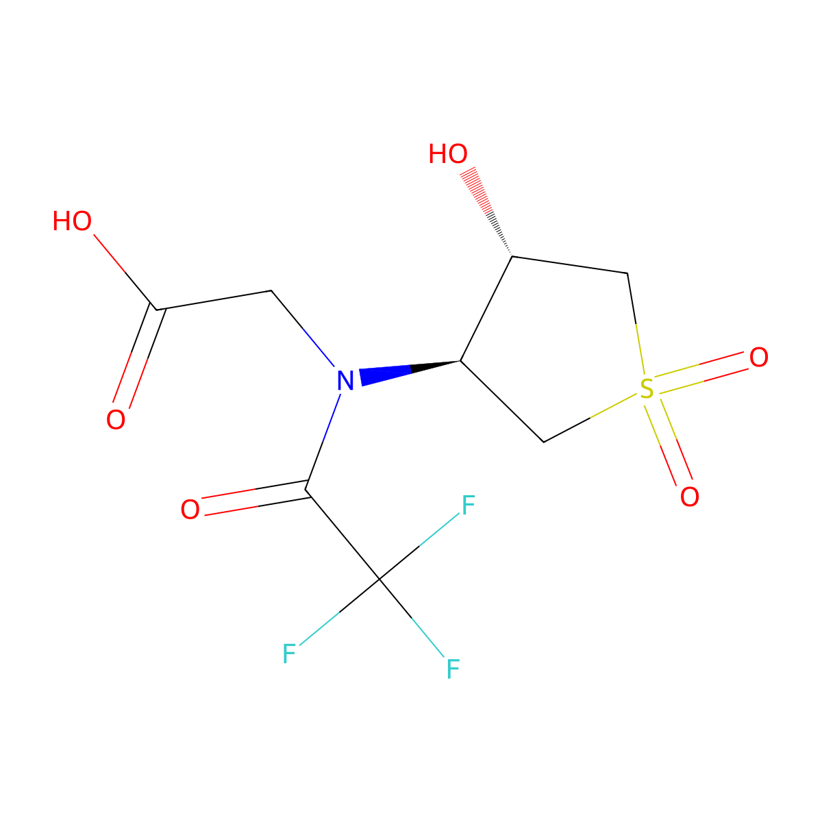 rac-2-{2,2,2-trifluoro-N-[(3R,4R)-4-hydroxy-1,1-dioxo-1lambda6-thiolan-3-yl]acetamido}acetic acid molecular structure, CAS 2679918-99-9