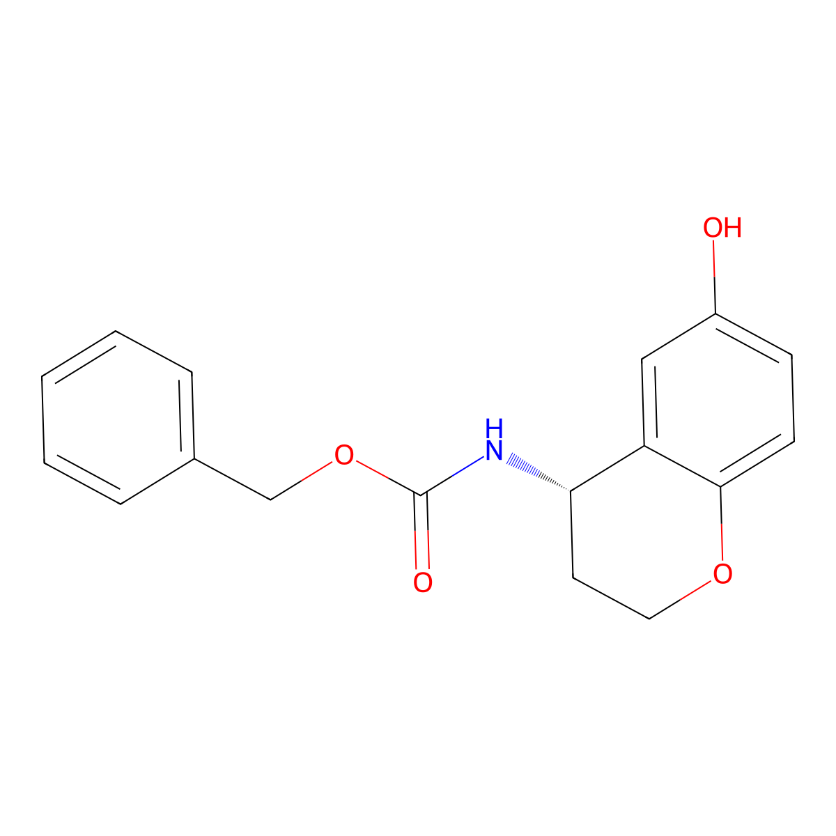 benzyl N-[(4S)-6-hydroxy-3,4-dihydro-2H-1-benzopyran-4-yl]carbamate molecular structure, CAS 2679919-06-1