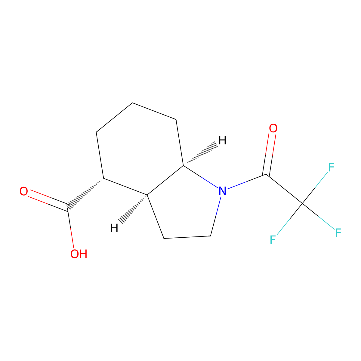 rac-(3aR,4S,7aS)-1-(2,2,2-trifluoroacetyl)-octahydro-1H-indole-4-carboxylic acid molecular structure, CAS 2679919-07-2