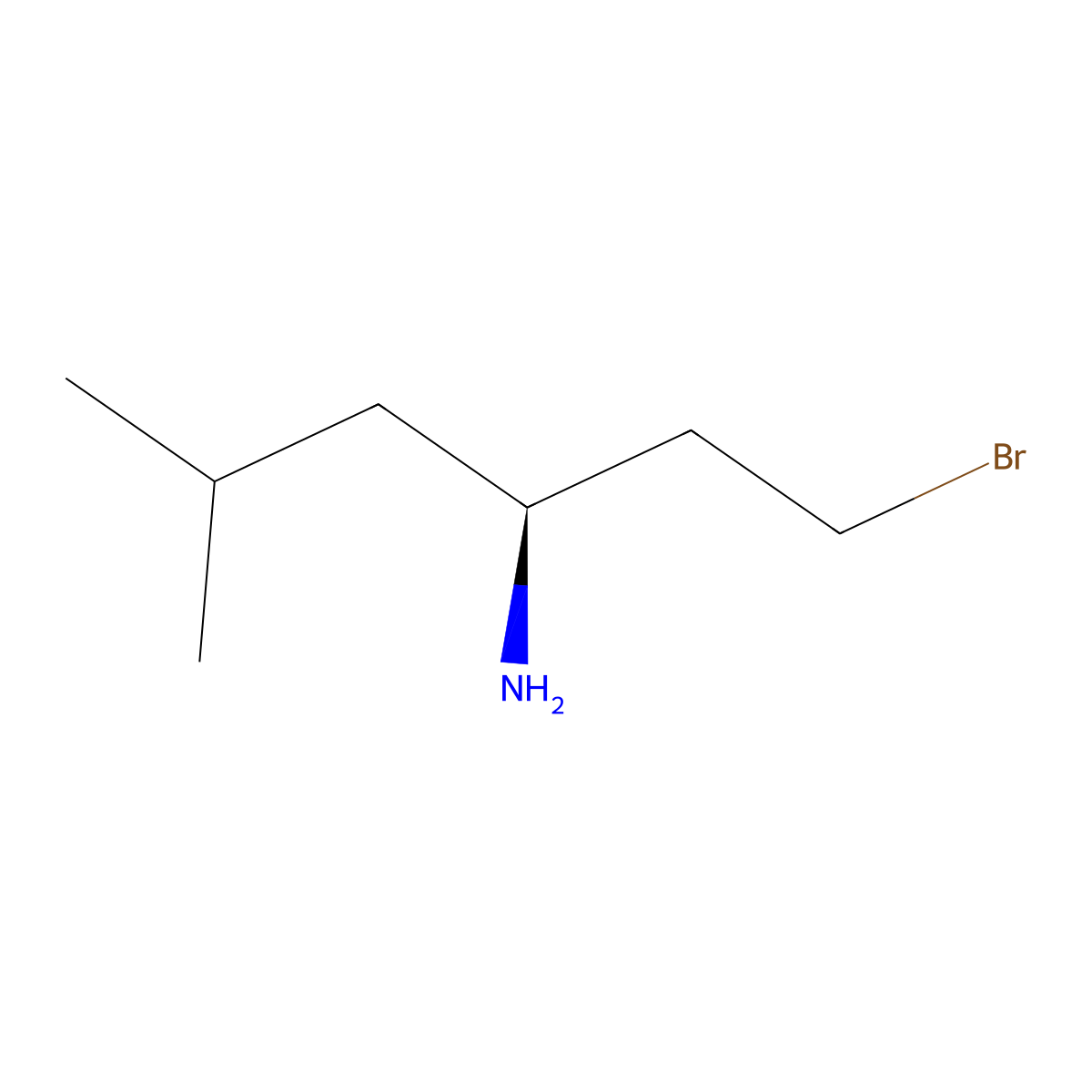 (3S)-1-bromo-5-methylhexan-3-amine molecular structure, CAS 2679919-10-7