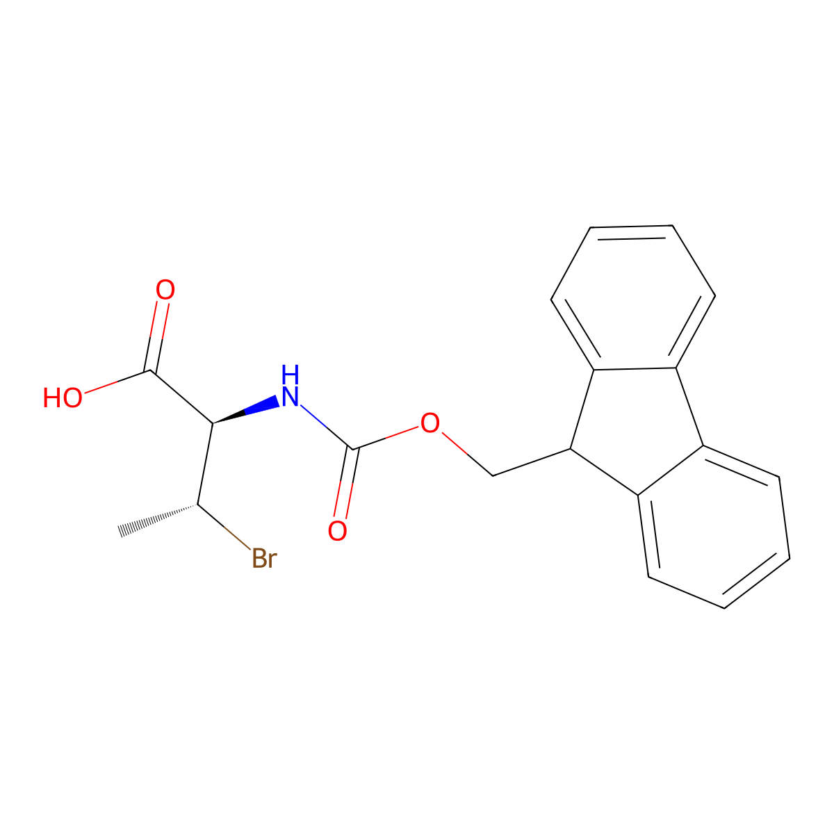 (2R,3R)-3-bromo-2-({[(9H-fluoren-9-yl)methoxy]carbonyl}amino)butanoic acid molecular structure, CAS 2679919-13-0