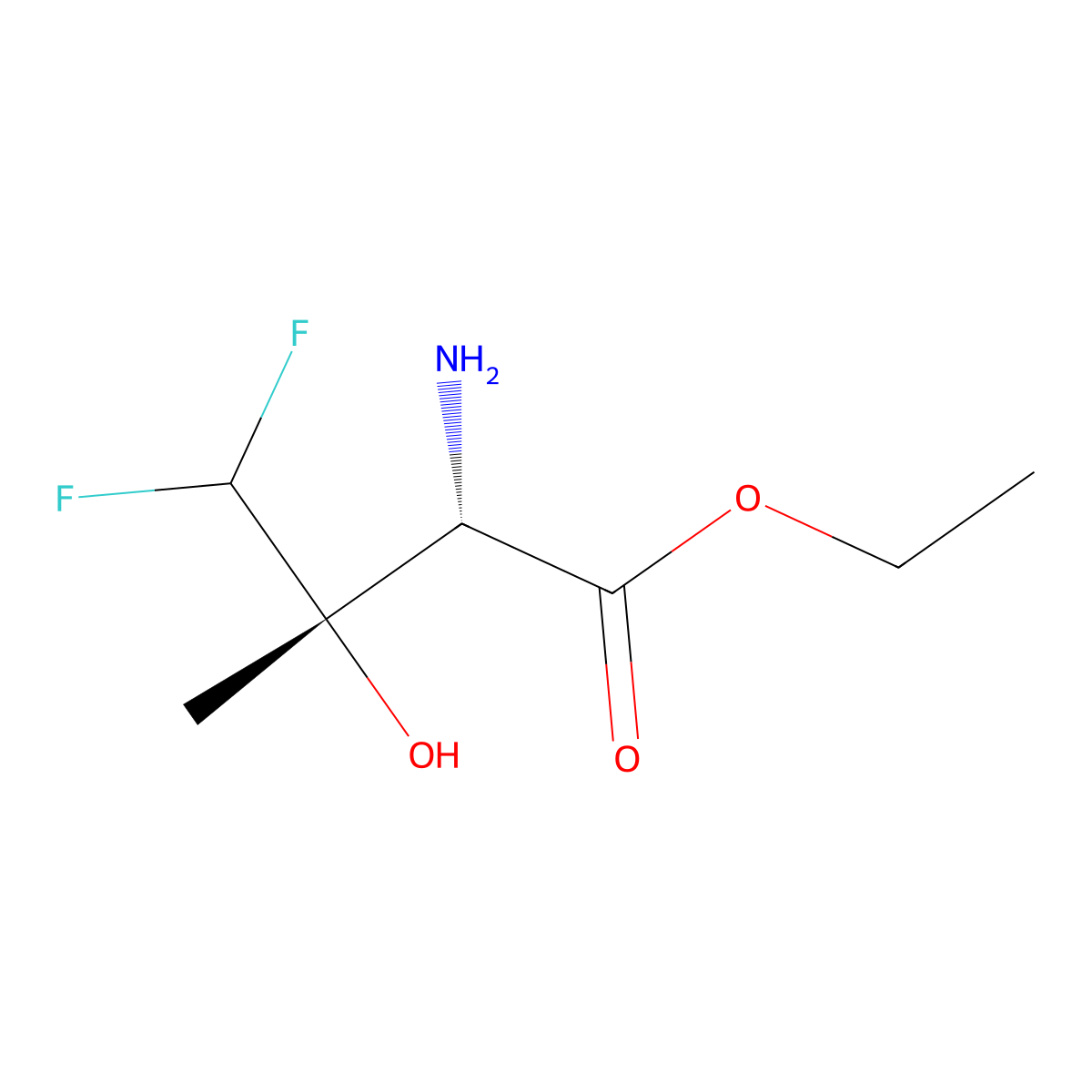 rac-ethyl (2R,3R)-2-amino-4,4-difluoro-3-hydroxy-3-methylbutanoate molecular structure, CAS 2679919-15-2
