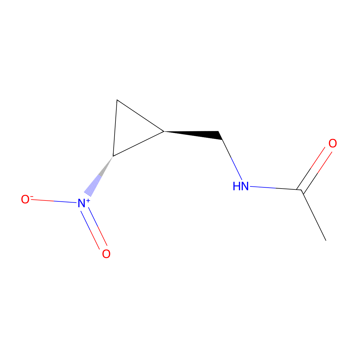 rac-N-{[(1R,2S)-2-nitrocyclopropyl]methyl}acetamide molecular structure, CAS 2679919-25-4