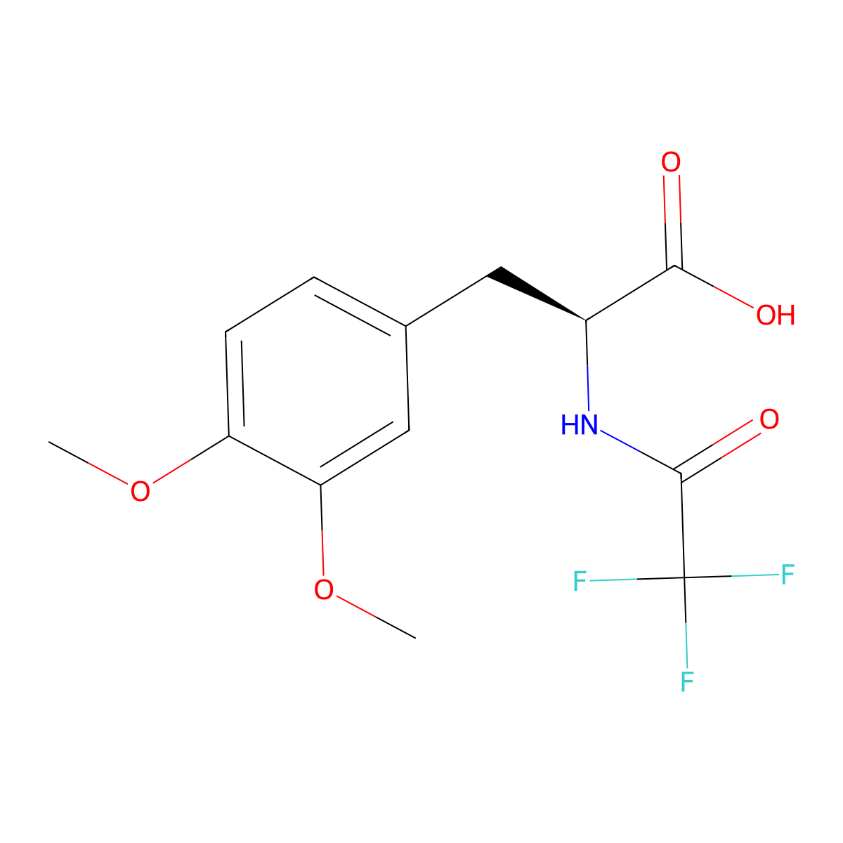 (2S)-3-(3,4-dimethoxyphenyl)-2-(2,2,2-trifluoroacetamido)propanoic acid molecular structure, CAS 2679919-43-6